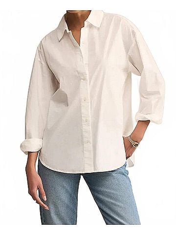 Z Supply Elevated Poplin Shirt in White (view 2)