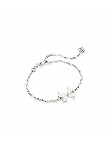 Kendra Scott Women's Blair Bow Small Chain Rhodium Bracelet (view 1)