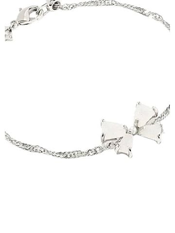 Kendra Scott Women's Blair Bow Small Chain Rhodium Bracelet (view 2)