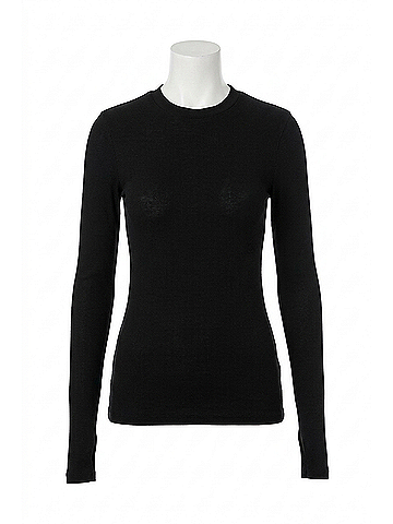 Splits 59 Louise Rib Semi-Fitted Long Sleeve Shirt in Black (view 1)