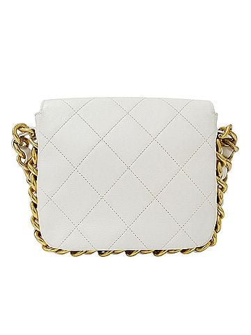 Chanel Chanel CHANEL handbag for women, brand shoulder bag, Matelassé leather, white, gold hardware, mini bag. (view 2)