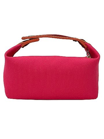 Hermès Hermes HERMES handbag Bride à Black PM women's brand Toile Officier pink silver hardware pouch mini bag (view 2)