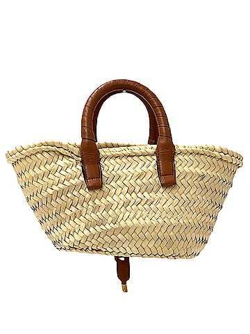 Chloé Chloé Chloe women's handbag, Marcie model, calfskin, palm leaf pattern, brown, mini basket bag. (view 2)