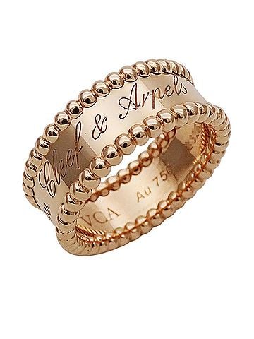 Van Cleef & Arpels Van Cleef &amp; Arpels ring for women, brand name, 750PG (pink gold), Perlee Signature, size #52 (approx. 1 inch). Jewelry. (view 1)