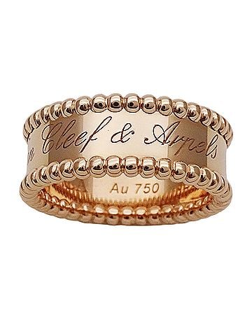 Van Cleef & Arpels Van Cleef &amp; Arpels ring for women, brand name, 750PG (pink gold), Perlee Signature, size #52 (approx. 1 inch). Jewelry. (view 2)