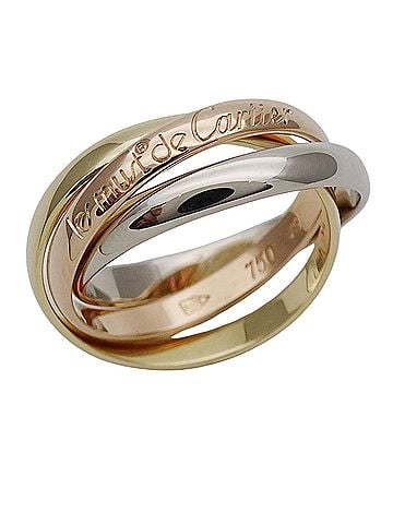 Cartier Cartier Trinity Small Ring for Women, 750PG, 750WG, 750YG, Pink Gold, White Yellow Size #49 (approx.), Three-Color, Triple Band Jewelry. (view 1)
