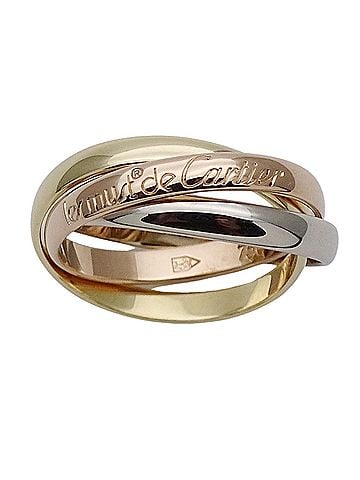 Cartier Cartier Trinity Small Ring for Women, 750PG, 750WG, 750YG, Pink Gold, White Yellow Size #49 (approx.), Three-Color, Triple Band Jewelry. (view 2)