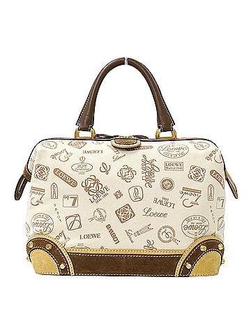 Loewe Loewe handbag for women, brand name, canvas, beige/brown, 160th anniversary mini Boston bag. (view 2)