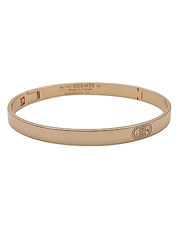 Hermès Hermes H. d'Ancre PM Bracelet for Women, Brand Bangle, 750PG Pink Gold, Diamond, SH Size, Jewelry (view 2)