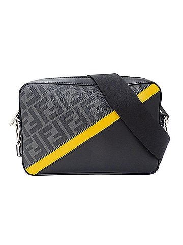 Fendi Fendi FENDI Handbag Men's Brand Shoulder Bag Leather Diagonal Camera Case Black Yellow 7M0286 Messenger Casual Logo (view 1)