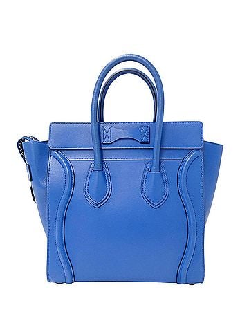 Céline Celine CELINE handbag for women, brand name, leather, luggage, micro shopper, blue. (view 2)