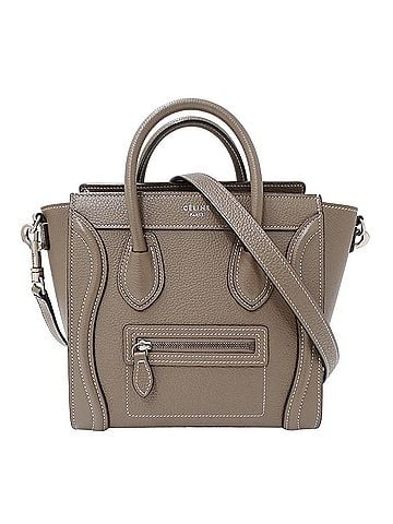 Céline Celine CELINE handbag for women, brand name, handbag/shoulder bag, 2-way, leather, Luggage Nano Shopper, greige (view 1)