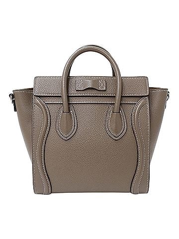 Céline Celine CELINE handbag for women, brand name, handbag/shoulder bag, 2-way, leather, Luggage Nano Shopper, greige (view 2)