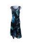 Connected Apparel 100% Polyester Floral Black Blue Cocktail Dress Size S - photo 2
