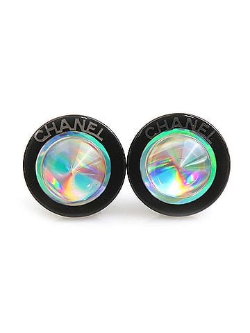 Chanel Chanel earrings, resin and metal, black silver, for women, e62314a (view 1)