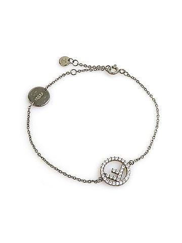 Fendi Fendi FENDI Bracelet F is Metal Rhinestone Silver Women's e62320a (view 1)