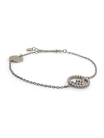 Fendi Fendi FENDI Bracelet F is Metal Rhinestone Silver Women's e62320a (view 2)