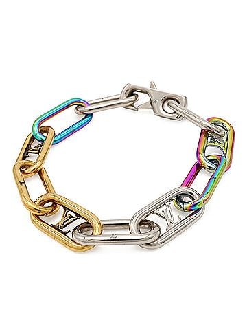 Louis Vuitton LOUIS VUITTON Louis Vuitton Bracelet Signature Chain Rainbow Metal Silver Gold Multicolor M80179 (view 1)