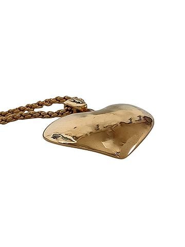Yves Saint Laurent Yves Saint Laurent Vintage Heart Motif Chain Pendant Necklace, Gold Color, Women's (view 2)