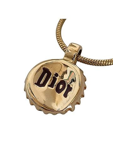 Christian Dior Christian Dior Cap Motif Logo Chain Pendant Necklace, Gold Color, Women's (view 1)