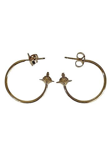 Vivienne Westwood Vivienne Westwood Orb Rosemary Small Hoop Earrings 62030016 (Gold Color, with Box) - Women's (view 1)