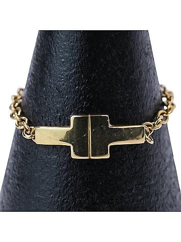 Tiffany & Co. TIFFANY&amp;Co. Tiffany T TWO Chain Ring, 750YG Yellow Gold, Women's (view 1)