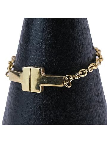 Tiffany & Co. TIFFANY&amp;Co. Tiffany T TWO Chain Ring, 750YG Yellow Gold, Women's (view 2)