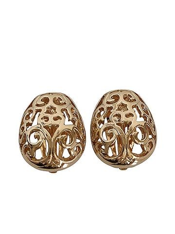 Yves Saint Laurent Yves Saint Laurent Vintage Arabesque Clip Earrings, GP Gold Color, Women's (view 1)