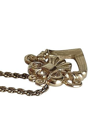 Christian Dior Christian Dior Vintage Heart Motif Chain Pendant Necklace, GP Gold Color, Women's (view 2)