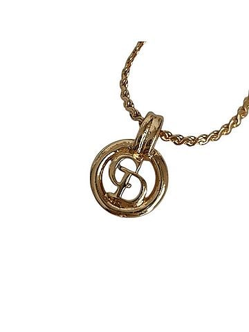 Christian Dior Christian Dior Vintage Circle Logo Chain Necklace, GP Gold Color, Women's (view 1)