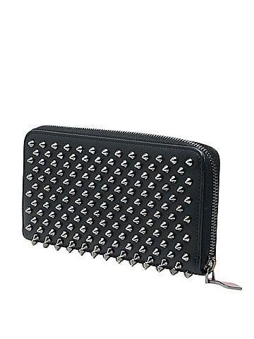 Christian Louboutin Christian Louboutin Panettone Round Zip Long Wallet, Black Leather, Women's (view 2)