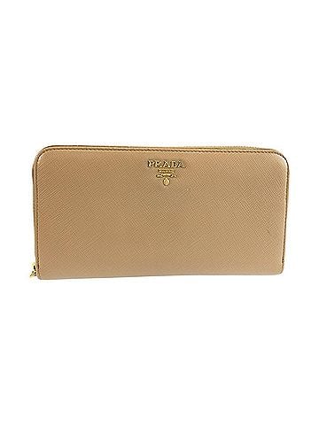 Prada Prada Saffiano Long Wallet, Beige Leather, Women's PRADA (view 1)