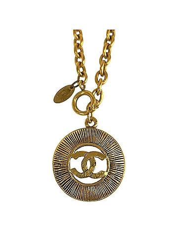 Chanel Chanel Coco Mark Necklace, Gold Plated, Women's CHANEL (view 1)