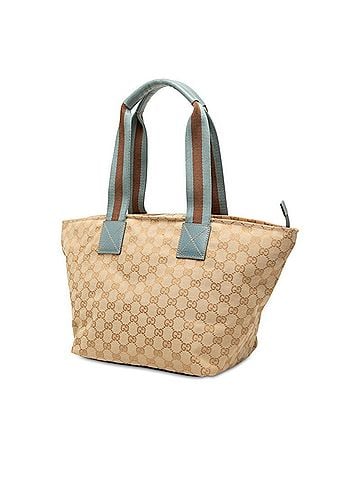 Gucci Gucci GG Canvas Tote Bag Shoulder 131230 Beige Blue Leather Women's GUCCI (view 2)