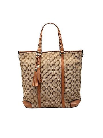 Gucci Gucci GG Canvas Tote Bag 257031 Beige Brown Leather Women's GUCCI (view 1)