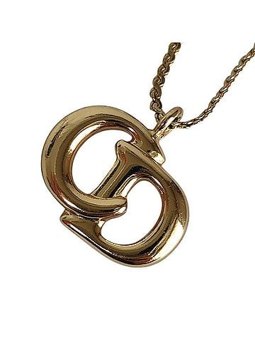 Christian Dior Christian Dior Vintage CD Logo Chain Necklace, Gold Color, Women's (view 1)