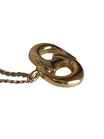 Christian Dior Christian Dior Vintage CD Logo Chain Necklace, Gold Color, Women's (view 2)