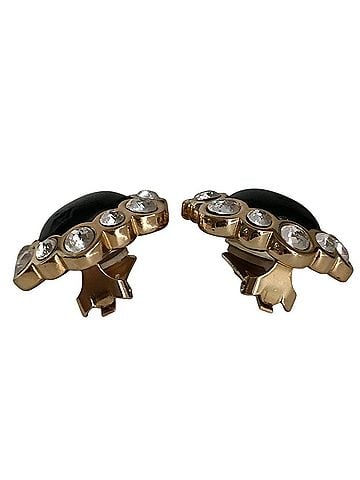 Christian Dior Christian Dior Vintage Large Crystal Stone Clip Earrings, Gold Tone, Women's (view 2)