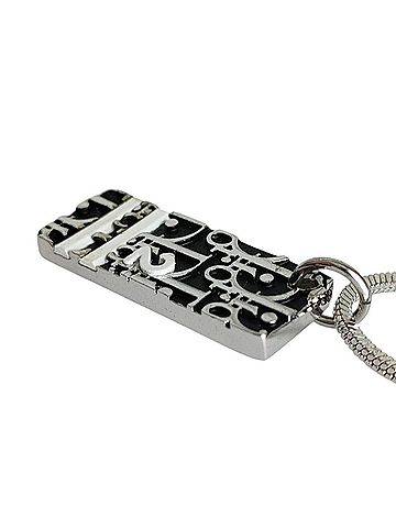 Christian Dior Christian Dior Vintage Trotter Plate Chain Necklace, Silver Color, Women's (view 2)