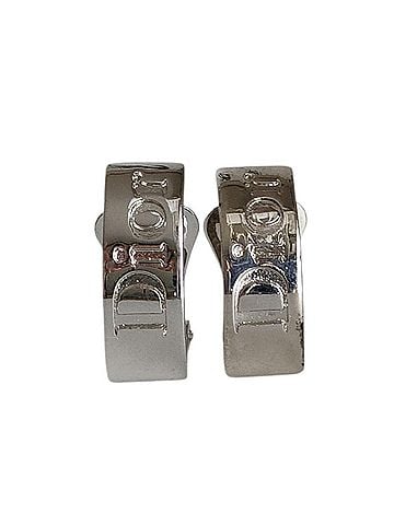 Christian Dior Christian Dior Vintage Logo Clip Earrings, Silver Color, Women's (view 1)
