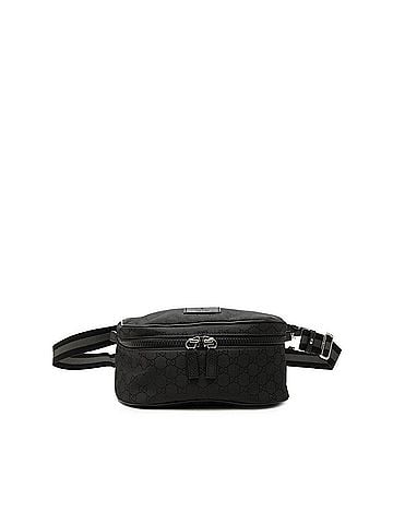 Gucci Gucci GG Nylon Body Bag Waist Shoulder 449182 Black Leather Women's GUCCI (view 1)