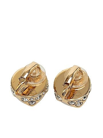 Chanel Chanel Coco Mark Earrings Ear Clip B26S White Gold Plated Rhinestone Women's CHANEL (view 2)