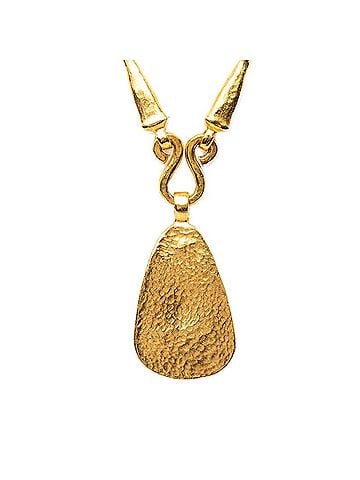Chanel Chanel Coco Mark Teardrop-Shaped Vintage Chain Necklace Pendant 97A Gold Plated Women's CHANEL (view 2)