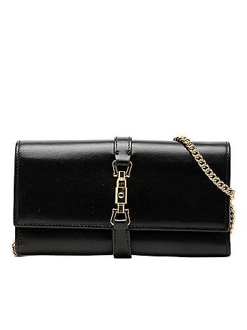 Gucci Gucci Jackie 1961 Crossbody Wallet Chain Shoulder Bag 652681 Black Leather Women's GUCCI (view 1)