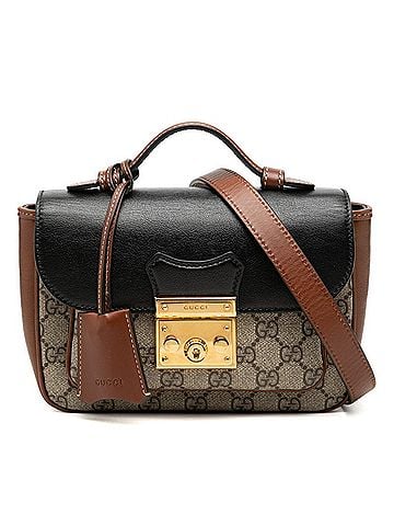 Gucci Gucci GG Supreme Handbag Shoulder Bag 2WAY 658487 Black Brown Beige Leather Women's GUCCI (view 1)