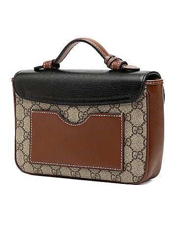 Gucci Gucci GG Supreme Handbag Shoulder Bag 2WAY 658487 Black Brown Beige Leather Women's GUCCI (view 2)