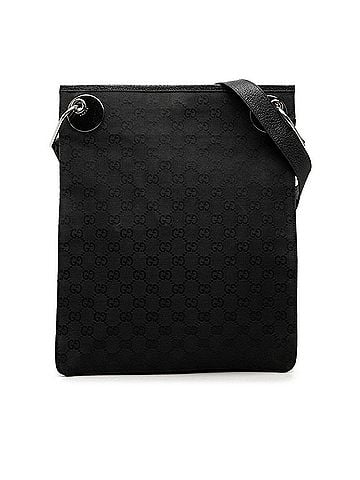 Gucci Gucci GG Canvas Crossbody Shoulder Bag 120842 Black Leather Women's GUCCI (view 1)