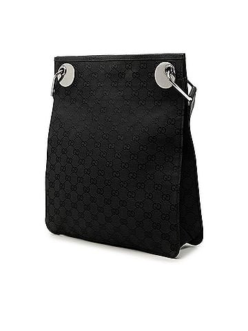 Gucci Gucci GG Canvas Crossbody Shoulder Bag 120842 Black Leather Women's GUCCI (view 2)