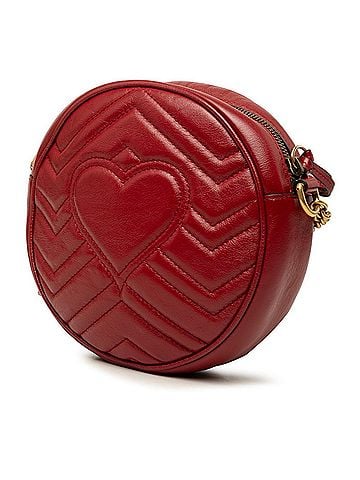 Gucci Gucci GG Marmont Chain Shoulder Bag 550154 Red Leather Women's GUCCI (view 2)
