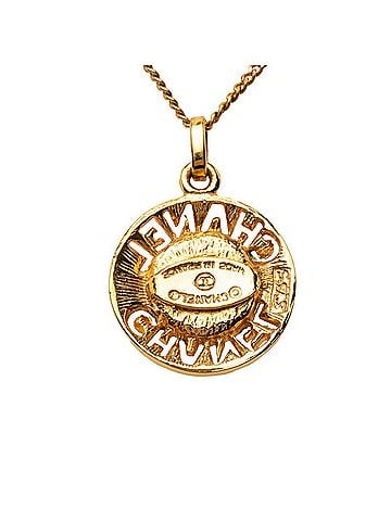 Chanel Chanel Vintage Logo Pendant Necklace, Gold Plated, Faux Pearl, Women's. (view 2)